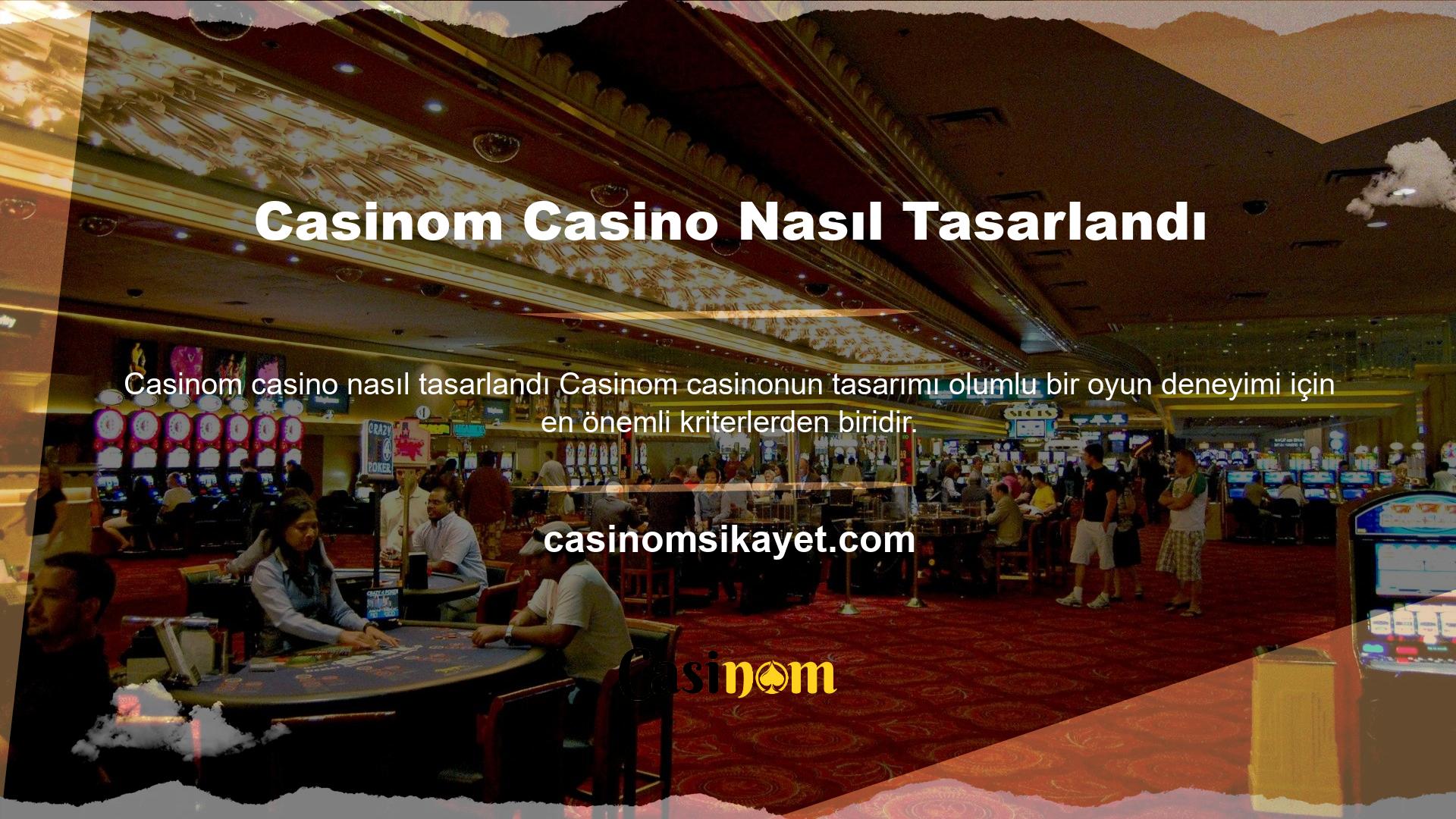 Bu web sitesindeki casinonun tasarımı basittir